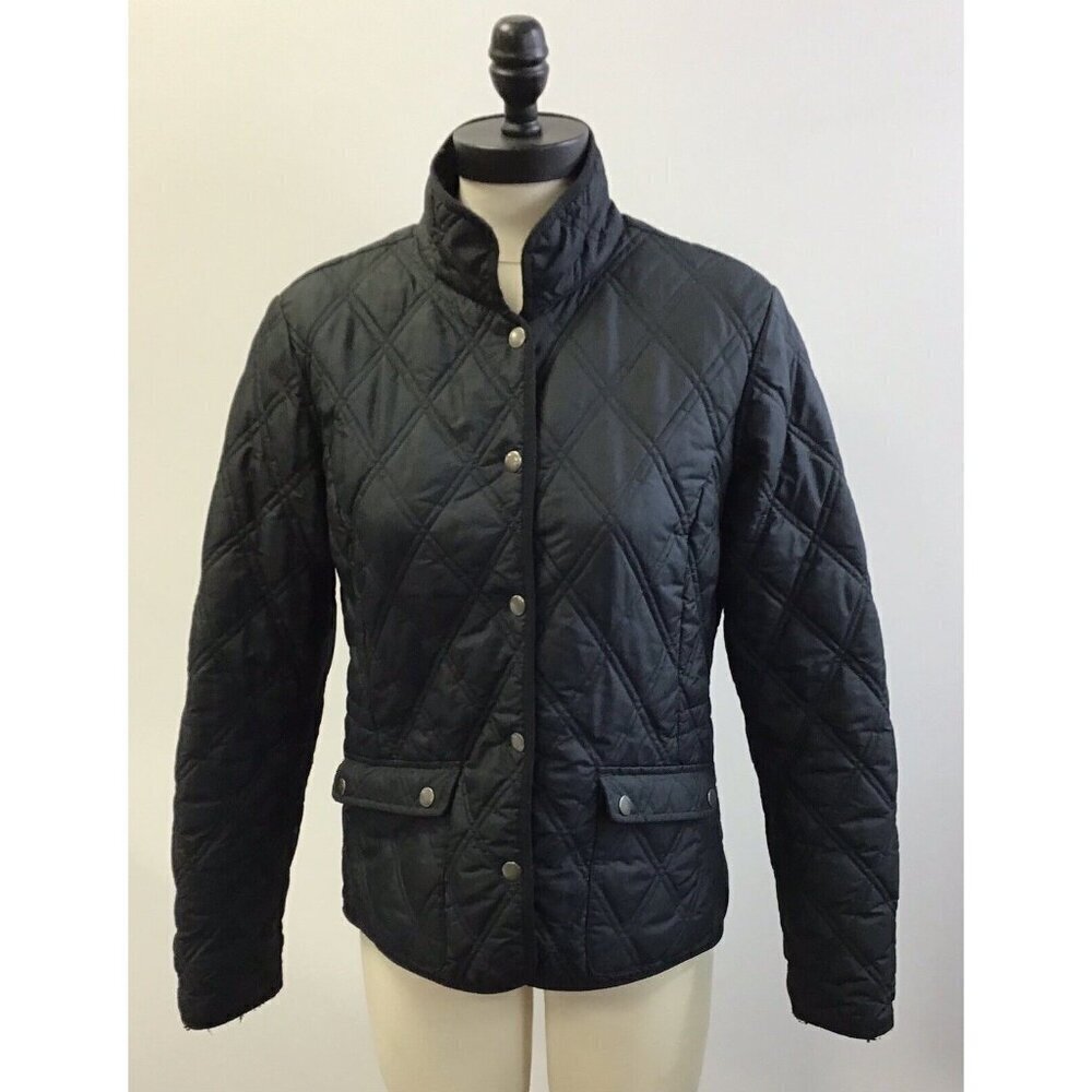 Womans Black Medium Eddie Bauer Light Weight Quilted Jacket
